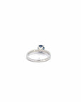 Baikalla Jewelry Gold Sapphire Ring 18k White Gold Natural Blue Sapphire Ring with Diamonds
