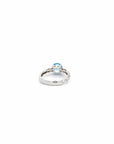 Baikalla Jewelry Gold Topaz Ring 14k White Gold Natural Blue Topaz Ring with Diamonds