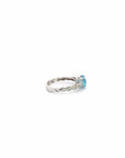 Baikalla Jewelry Gold Topaz Ring 14k White Gold Natural Blue Topaz Ring with Diamonds