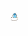 Baikalla Jewelry Gold Topaz Ring 18k White Gold Natural Blue Topaz Ring