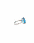 Baikalla Jewelry Gold Topaz Ring 18k White Gold Natural Blue Topaz Ring