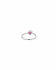 Baikalla Jewelry Gold Ruby Ring Copy of 18k White Gold Natural 3 Round Pink Ruby Diamond Anniversary Ring