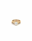 Baikalla Sterling Silver Moissanite Ring Baikalla 14k Gold Moissanite and Diamond 2 in 1 Engagement Ring Set