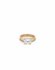 Baikalla Sterling Silver Moissanite Ring Baikalla 14k Yellow Gold Moissanite Diamond 2 in 1 Engagement Ring Set