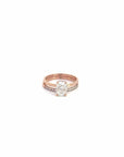 Baikalla Sterling Silver Moissanite Ring 14k Rose Gold Moissanite Diamond 2 in 1 Engagement Ring
