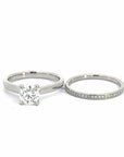 Baikalla 4 Baikalla™ 14k White Gold Moissanite Diamond 2 in 1 Engagement Ring