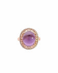 Baikalla Jewelry Gold Amethyst Ring 5 18k Rose Gold Genuine Amethyst and Diamond Ring