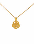 Baikalla Jewelry 24K Pure Yellow Gold Pendant Pendant Only 24k Yellow Gold Flower Charm Necklace