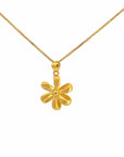 Baikalla Jewelry 24K Pure Yellow Gold Pendant 24k Yellow Gold Flower Pendant Necklace