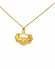 Baikalla Jewelry 24K Pure Yellow Gold Pendant 24k Gold "As You Wish" Ru Yi Charm Necklace