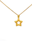 Baikalla Jewelry 24K Pure Yellow Gold Pendant 24k Gold Star Pendant Necklace