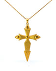 Baikalla Jewelry 24K Pure Yellow Gold Pendant Pendant Only 24K Yellow Gold Cross Pendant Necklace