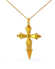 Baikalla Jewelry 24K Pure Yellow Gold Pendant 24K Yellow Gold Cross Pendant Necklace
