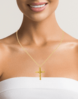 Baikalla Jewelry 24K Pure Yellow Gold Pendant 24k Yellow Gold Cross Charm Necklace
