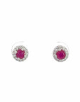 Baikalla Jewelry Gold Gemstone Earrings Baikalla 18k White Gold Natural Ruby Earrings