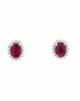 Baikalla Jewelry Gold Gemstone Earrings Baikalla 18k White Gold Heat Treated Ruby Earrings