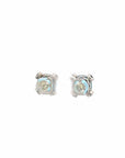 Baikalla Jewelry Silver Gemstones Earrings Baikalla™ 18k White Gold Natural Swiss Blue Topaz Stud Earrings