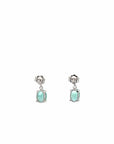 Baikalla Jewelry Silver Gemstones Earrings Baikalla™ Classic 14k White Gold Emerald Dangle Earrings