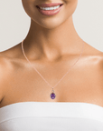 Baikalla Jewelry Gemstone Pendant Necklace 14k Rose Gold Genuine Amethyst Pendant Necklace