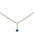 Baikalla Jewelry Silver Gemstones Earrings Pendant Only Baikalla™ Classic 14k White Gold Sapphire Pendant Necklace