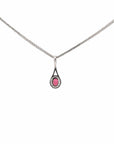 Baikalla Jewelry Gold Aquamarine Necklace 14k White Gold Natural Ruby Pendant Necklace