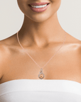 Baikalla Jewelry Gold Pearl Necklace Baikalla 18k Rose Gold Round Golden Cultured Pearl & Diamond Pendant Necklace