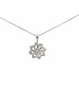 Baikalla Jewelry Gold Diamond Necklace 18K White Gold Diamond Cut Heart Pendant Necklace