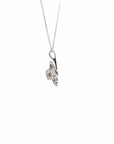 Baikalla Jewelry Gold Diamond Necklace 18K White Gold Diamond Cut Heart Pendant Necklace