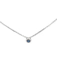 Baikalla Jewelry Emerald Pendant Necklace 18K White Gold Sapphire Pendant Necklace
