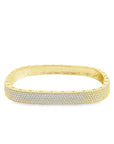 Baikalla Jewelry Gold Bangle Bracelet 6 Sterling Silver Gold Plated CZ Square Bangle Bracelet