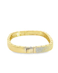 Baikalla Jewelry Gold Bangle Bracelet Sterling Silver Gold Plated CZ Square Bangle Bracelet