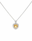 Baikalla Jewelry Silver Amethyst Necklace Citrine Baikalla™ Classic Heart Sterling Silver Natural Amethyst Citrine Garnet Necklace With CZ