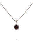 Baikalla Jewelry Silver Amethyst Necklace Garnet Baikalla™ Classic Sterling Silver Natural Amethyst Citrine Garnet Necklace With CZ