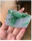 *Custom Natural Lavender and Green Flower Jadeite Jadeite Raw Piece (Split into 2 | Turn of fate Pendant & Wu Shi Pai) (08/06/26)