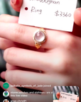 IG Live "18k Yellow Gold Icy Jadeite Jade Bezel Set Fancy Ring w/ natural diamonds " (Live Pick) (02/13/25)