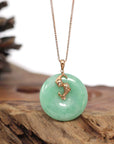 Baikalla Jewelry Gold Jadeite Pendant Pendant Only 18k Rose Gold Genuine Jadeite Constellation (Pisces) Necklace With Diamonds