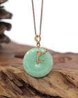 Baikalla Jewelry Gold Jadeite Pendant Pendant Only 18k Rose Gold Genuine Burmese Jadeite Constellation (Scorpio) Necklace Pendant