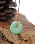 Baikalla Jewelry Gold Jadeite Pendant 18k Rose Gold Genuine Burmese Jadeite Constellation (Scorpio) Necklace Pendant