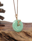 Baikalla Jewelry Gold Jadeite Pendant 18k Rose Gold Genuine Burmese Jadeite Constellation (Scorpio) Necklace Pendant