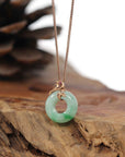 Baikalla Jewelry 18k Gold Jadeite Necklace Baikalla™ "Good Luck Birdie" 18k Rose Gold Genuine Burmese Jadeite Lucky Kou Kou Pendant Necklace With Ruby