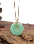 Baikalla Jewelry God Jadeite Necklace Pendant Only 18k Rose Gold Genuine Jadeite Constellation Horoscope (Libra) Necklace Pendant