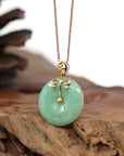 Baikalla Jewelry God Jadeite Necklace 18k Rose Gold Genuine Jadeite Constellation Horoscope (Libra) Necklace Pendant