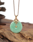 Baikalla Jewelry God Jadeite Necklace Pendant Only 18k Rose Gold Genuine Jadeite Constellation (Leo) Necklace Pendant