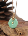 Baikalla Jewelry God Jadeite Necklace 18k Rose Gold Genuine Jadeite Constellation (Leo) Necklace Pendant