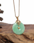 Baikalla Jewelry God Jadeite Necklace 18k Rose Gold Genuine Jadeite Constellation (Leo) Necklace Pendant