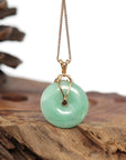 Baikalla Jewelry God Jadeite Necklace 18k Rose Gold Genuine Jadeite Constellation (Leo) Necklace Pendant