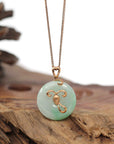 Baikalla Jewelry Jade Pendant Pendant Only 18k Rose Gold Genuine Burmese Jadeite Constellation (Aries) Necklace Pendant