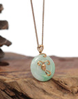 Baikalla Jewelry Jade Pendant 18k Rose Gold Genuine Burmese Jadeite Constellation (Aries) Necklace Pendant