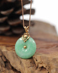 Baikalla Jewelry God Jadeite Necklace 18k Rose Gold Genuine Jadeite Constellation (Leo) Necklace Pendant