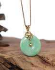 Baikalla Jewelry God Jadeite Necklace 18k Rose Gold Genuine Jadeite Constellation (Leo) Necklace Pendant
